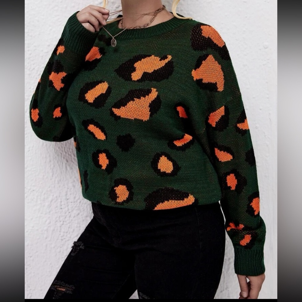 Faux Animal Print Sweater